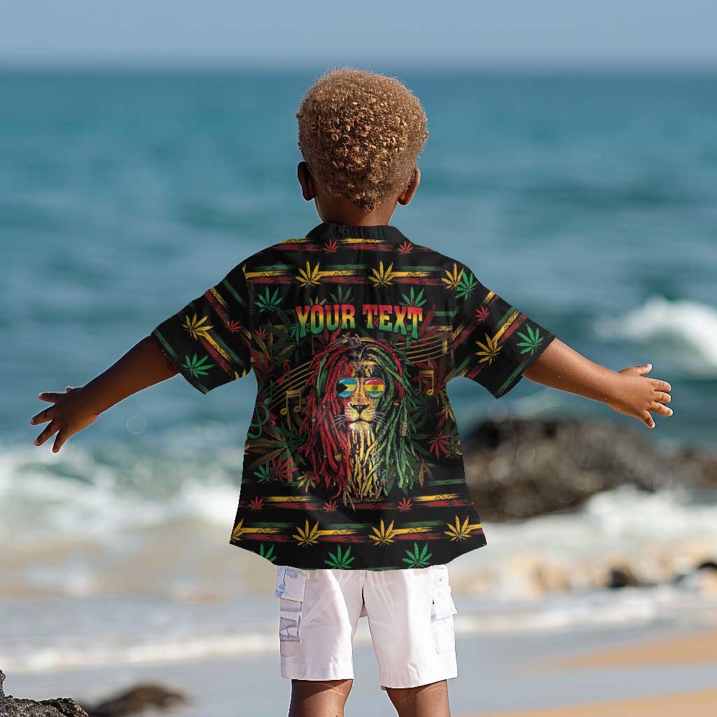 Personalized The Bahamas One Love Reggae Lion Kid Hawaiian Shirt Caribbean Reggae Spirit