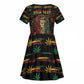 Personalized The Bahamas One Love Reggae Lion Kid Short Sleeve Dress Caribbean Reggae Spirit