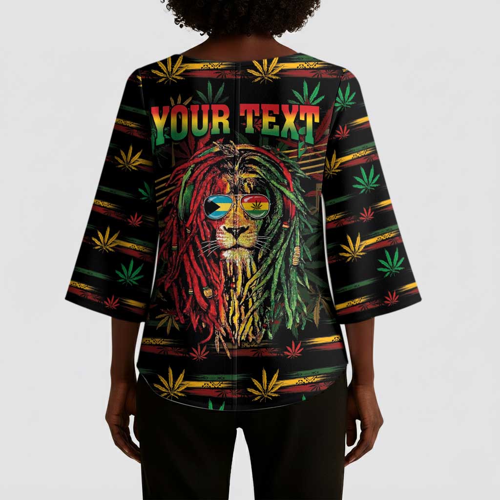 Personalized The Bahamas One Love Reggae Lion Kimono Sleeve Blouse Caribbean Reggae Spirit