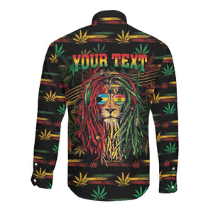 Personalized The Bahamas One Love Reggae Lion Long Sleeve Button Shirt Caribbean Reggae Spirit