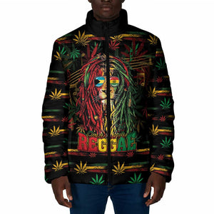 Personalized The Bahamas One Love Reggae Lion Padded Jacket Caribbean Reggae Spirit