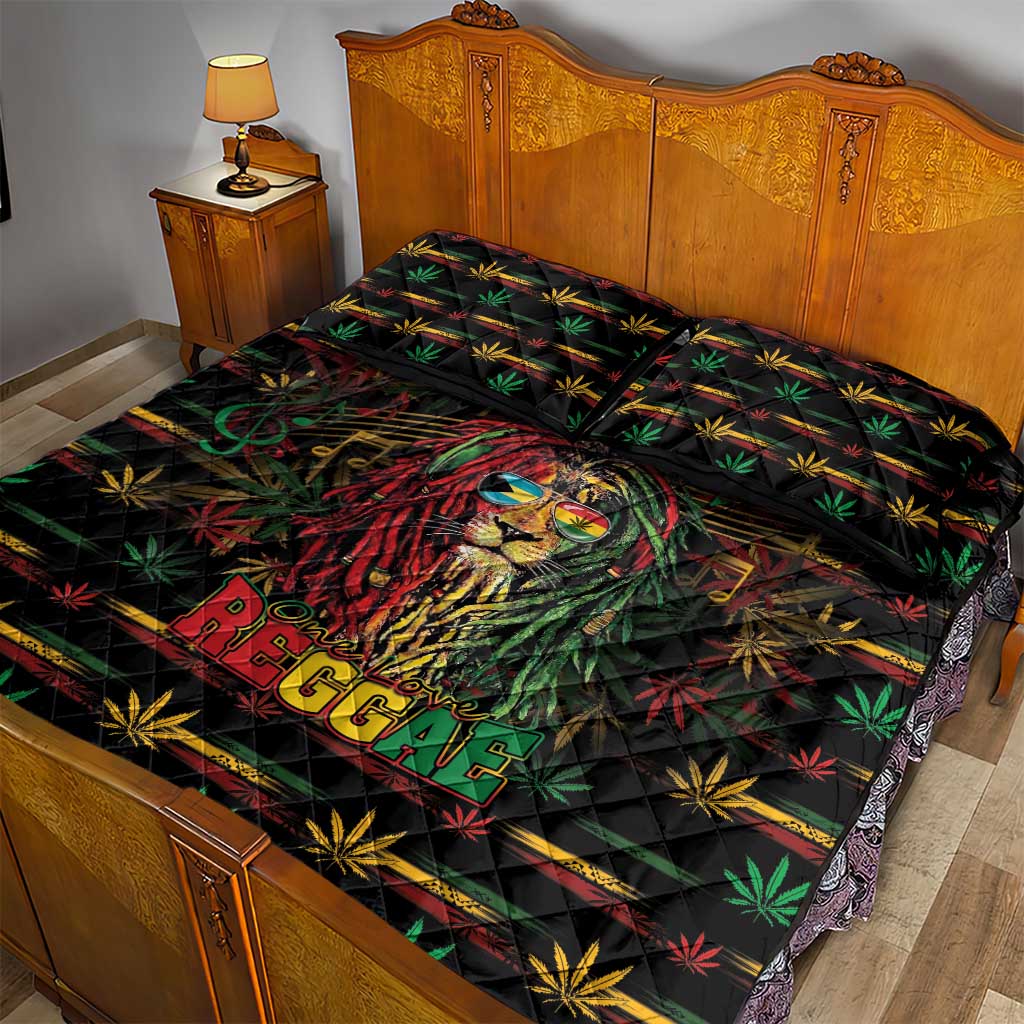 The Bahamas One Love Reggae Lion Quilt Bed Set Caribbean Reggae Spirit