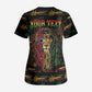 Personalized The Bahamas One Love Reggae Lion Scrub Top Caribbean Reggae Spirit