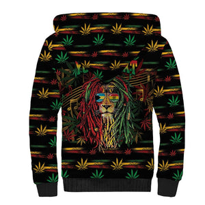 Personalized The Bahamas One Love Reggae Lion Sherpa Hoodie Caribbean Reggae Spirit