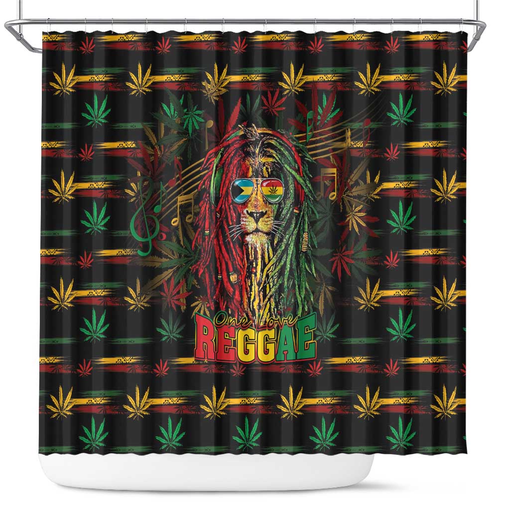 The Bahamas One Love Reggae Lion Shower Curtain Caribbean Reggae Spirit