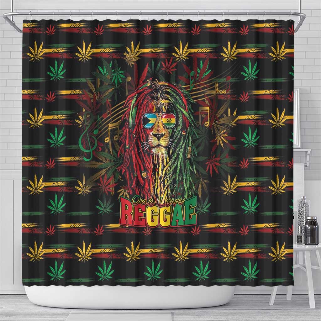 The Bahamas One Love Reggae Lion Shower Curtain Caribbean Reggae Spirit