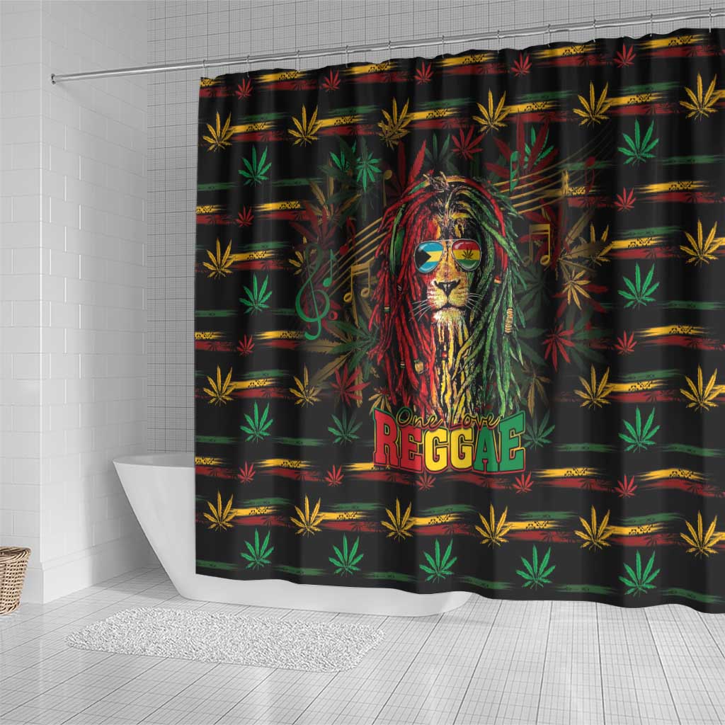 The Bahamas One Love Reggae Lion Shower Curtain Caribbean Reggae Spirit