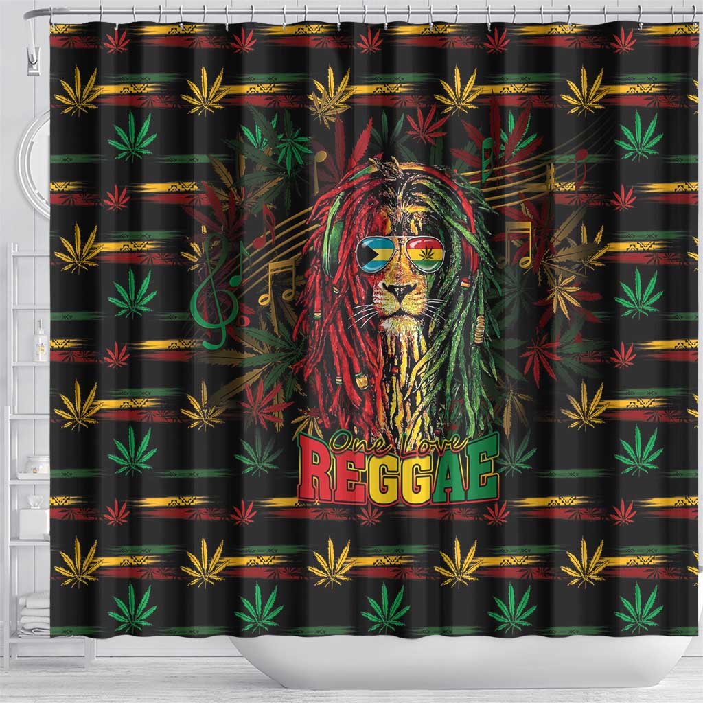 The Bahamas One Love Reggae Lion Shower Curtain Caribbean Reggae Spirit