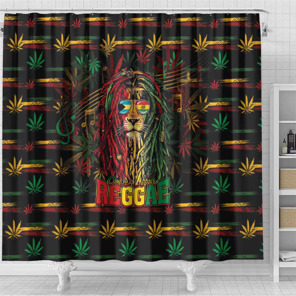 The Bahamas One Love Reggae Lion Shower Curtain Caribbean Reggae Spirit