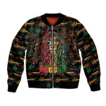Personalized The Bahamas One Love Reggae Lion Sleeve Zip Bomber Jacket Caribbean Reggae Spirit