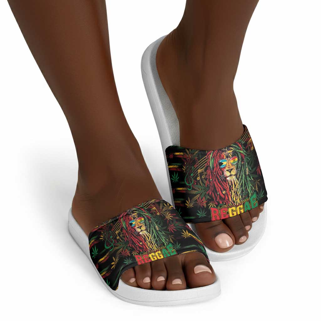 The Bahamas One Love Reggae Lion Slide Sandals Caribbean Reggae Spirit