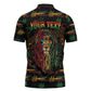 Personalized The Bahamas One Love Reggae Lion Zipper Polo Shirt Caribbean Reggae Spirit