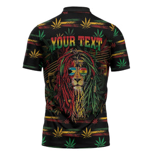 Personalized The Bahamas One Love Reggae Lion Zipper Polo Shirt Caribbean Reggae Spirit