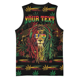 Personalized Barbados One Love Reggae Lion Basketball Jersey Caribbean Reggae Spirit