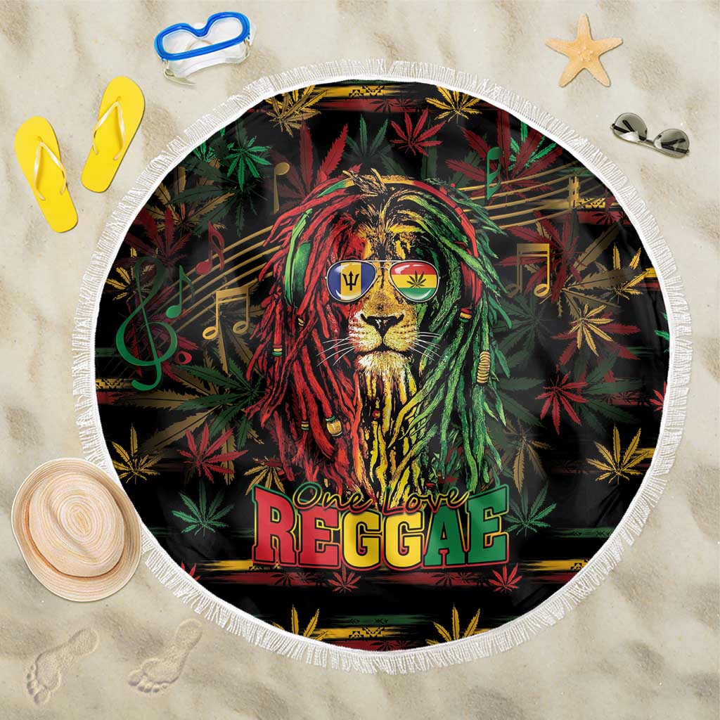 Barbados One Love Reggae Lion Beach Blanket Caribbean Reggae Spirit