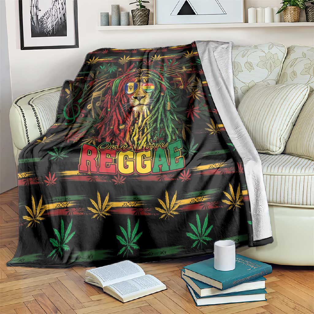 Barbados One Love Reggae Lion Blanket Caribbean Reggae Spirit