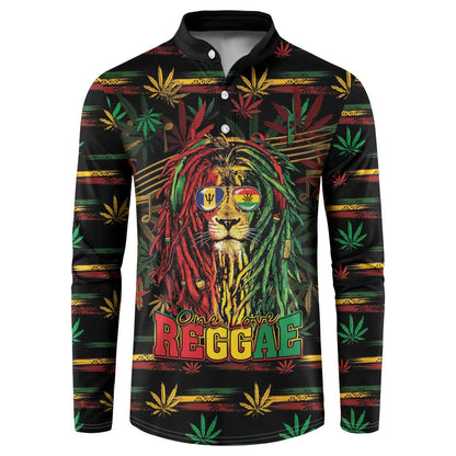 Personalized Barbados One Love Reggae Lion Button Sweatshirt Caribbean Reggae Spirit