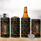 Personalized Barbados One Love Reggae Lion 4 in 1 Can Cooler Tumbler Caribbean Reggae Spirit