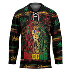 Personalized Barbados One Love Reggae Lion Hockey Jersey Caribbean Reggae Spirit