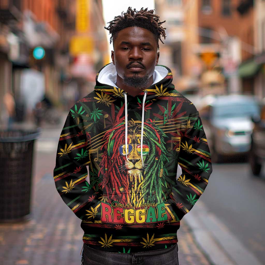 Personalized Barbados One Love Reggae Lion Hoodie Caribbean Reggae Spirit