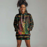 Personalized Barbados One Love Reggae Lion Hoodie Dress Caribbean Reggae Spirit