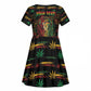 Personalized Barbados One Love Reggae Lion Kid Short Sleeve Dress Caribbean Reggae Spirit