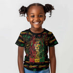 Personalized Barbados One Love Reggae Lion Kid T shirt Caribbean Reggae Spirit
