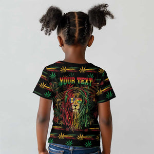Personalized Barbados One Love Reggae Lion Kid T shirt Caribbean Reggae Spirit