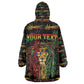 Personalized Barbados One Love Reggae Lion Kid Wearable Blanket Hoodie Caribbean Reggae Spirit