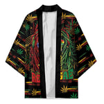 Personalized Barbados One Love Reggae Lion Kimono Caribbean Reggae Spirit