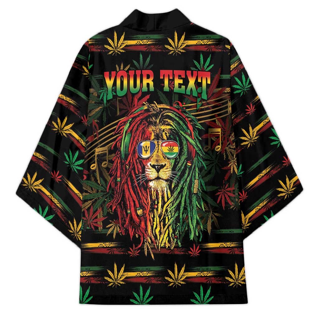 Personalized Barbados One Love Reggae Lion Kimono Caribbean Reggae Spirit