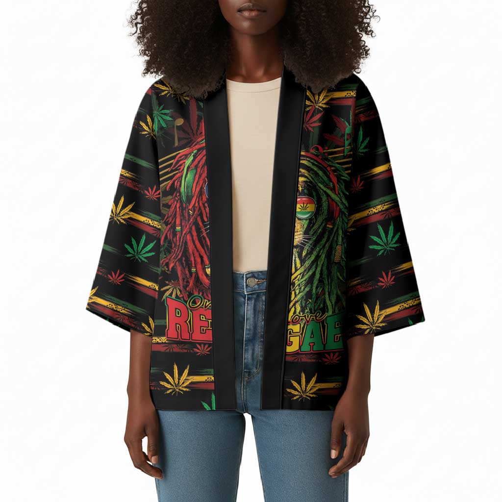 Personalized Barbados One Love Reggae Lion Kimono Caribbean Reggae Spirit