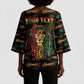 Personalized Barbados One Love Reggae Lion Kimono Sleeve Blouse Caribbean Reggae Spirit