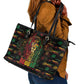 Barbados One Love Reggae Lion Leather Tote Bag Caribbean Reggae Spirit