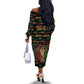 Personalized Barbados One Love Reggae Lion Off The Shoulder Long Sleeve Dress Caribbean Reggae Spirit