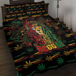 Barbados One Love Reggae Lion Quilt Bed Set Caribbean Reggae Spirit