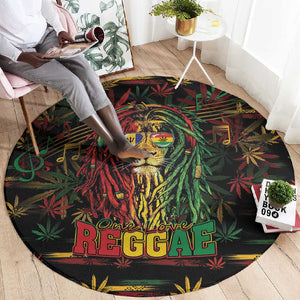 Barbados One Love Reggae Lion Round Carpet Caribbean Reggae Spirit