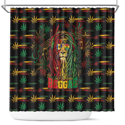 Barbados One Love Reggae Lion Shower Curtain Caribbean Reggae Spirit