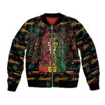 Personalized Barbados One Love Reggae Lion Sleeve Zip Bomber Jacket Caribbean Reggae Spirit