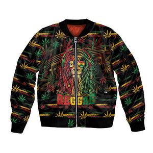 Personalized Barbados One Love Reggae Lion Sleeve Zip Bomber Jacket Caribbean Reggae Spirit