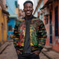 Personalized Barbados One Love Reggae Lion Sleeve Zip Bomber Jacket Caribbean Reggae Spirit