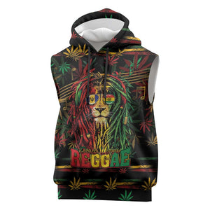 Personalized Barbados One Love Reggae Lion Sleeveless Hoodie Caribbean Reggae Spirit