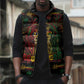 Personalized Barbados One Love Reggae Lion Sleeveless Puffer Jacket Caribbean Reggae Spirit