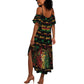 Personalized Barbados One Love Reggae Lion Summer Maxi Dress Caribbean Reggae Spirit