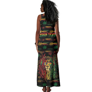 Personalized Barbados One Love Reggae Lion Tank Maxi Dress Caribbean Reggae Spirit