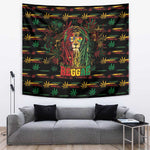 Barbados One Love Reggae Lion Tapestry Caribbean Reggae Spirit