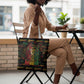Barbados One Love Reggae Lion Tote Bag Caribbean Reggae Spirit