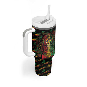 Personalized Barbados One Love Reggae Lion Tumbler With Handle Caribbean Reggae Spirit