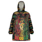 Personalized Barbados One Love Reggae Lion Wearable Blanket Hoodie Caribbean Reggae Spirit