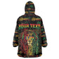 Personalized Barbados One Love Reggae Lion Wearable Blanket Hoodie Caribbean Reggae Spirit